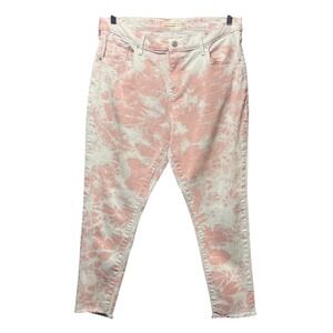 Levi's 721 High Rise Skinny Ankle Jeans Pink Tie Dye Denim Women's Plus Size 16W